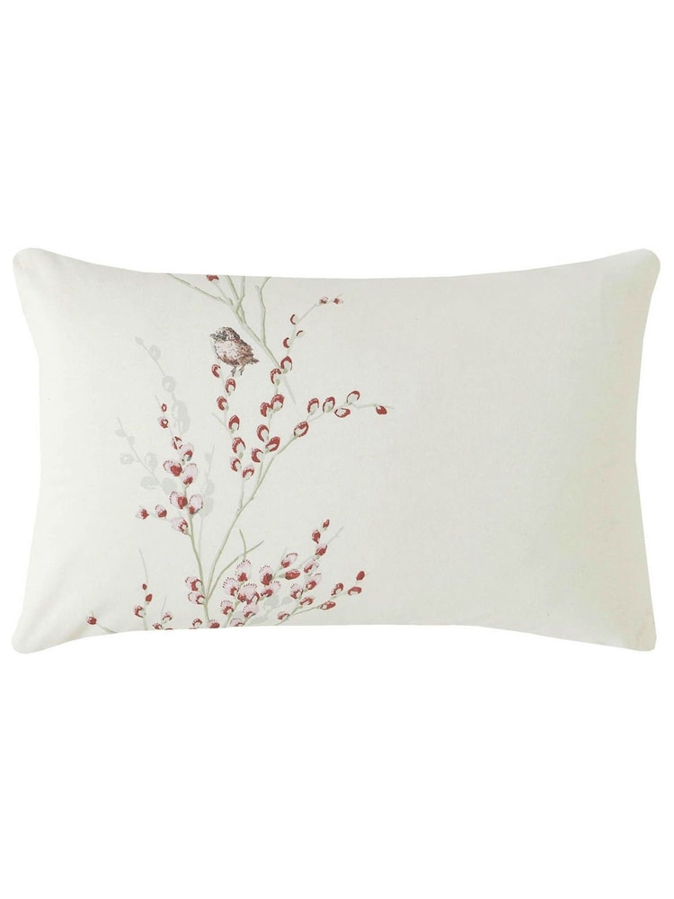 Laura Ashley Red Brushed Cotton Christmas Pussy Willow 100% Cotton Duvet Cover & Pillowcase Set - Image 6 of 6