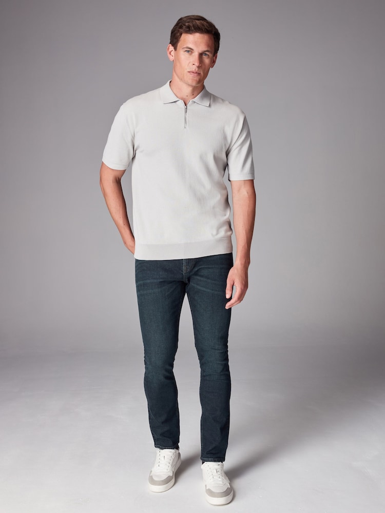 Blue Dark Washed Skinny Fit Classic Stretch Jeans - Image 1 of 10
