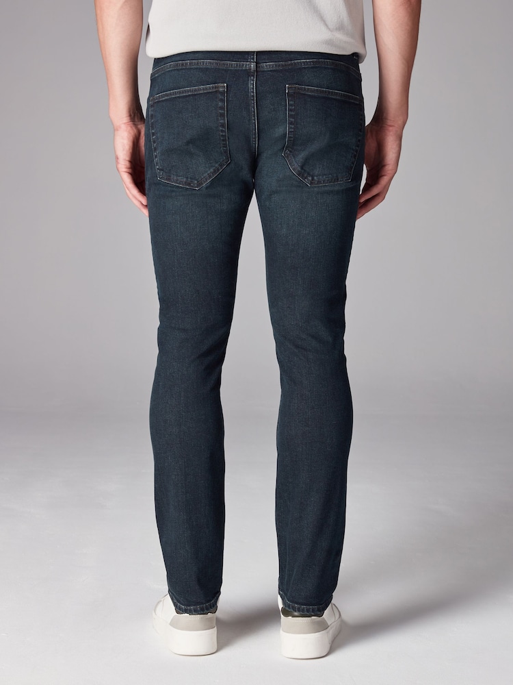 Blue Dark Washed Skinny Fit Classic Stretch Jeans - Image 2 of 10