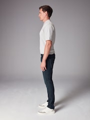 Blue Dark Washed Skinny Fit Classic Stretch Jeans - Image 3 of 10