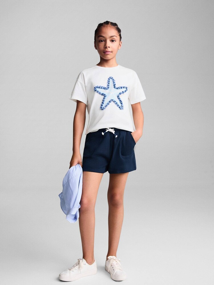 Mango Cream 100% Cotton Star Print T-Shirt - Image 1 of 6
