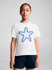 Mango Cream 100% Cotton Star Print T-Shirt - Image 2 of 6