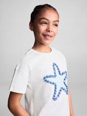 Mango Cream 100% Cotton Star Print T-Shirt - Image 3 of 6