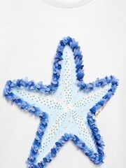 Mango Cream 100% Cotton Star Print T-Shirt - Image 6 of 6