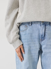 Hush Light Wash Blue Boyfriend 100% Cotton Jeans - Image 3 of 5