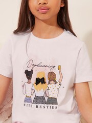 Lipsy White Jersey Shorts Pyjamas (5-16yrs) - Image 3 of 4