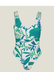 Accessorize Blue Fan Print Swimsuit - Image 3 of 3