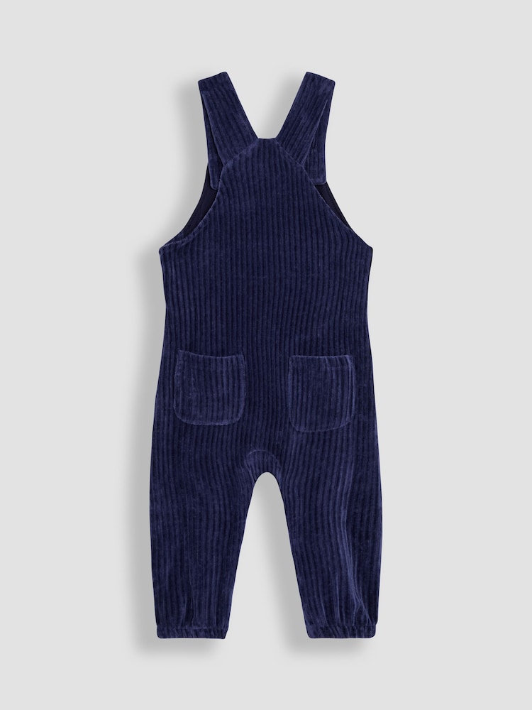 JoJo Maman Bébé Navy Appliqué Dungarees & Print Top Set - Image 3 of 7