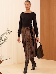 Love & Roses Black Knitted Midi Dress - Image 1 of 4