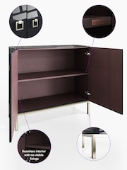 Frank Olsen Midnight Black 1 Lyra Four Door SMART Sideboard - Image 4 of 9