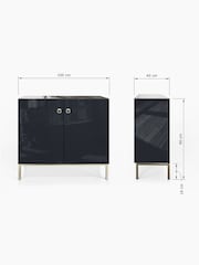 Frank Olsen Midnight Black 1 Lyra Four Door SMART Sideboard - Image 8 of 9