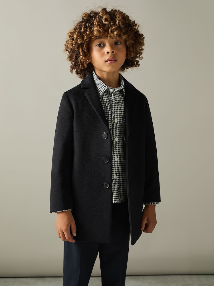 Reiss Navy Gable 9-13 yrs Single Breasted Overcoat - Image 1 of 6