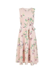Yumi Pink Floral Print Midi Skater Dress - Image 4 of 4