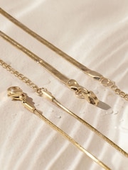 Gold Tone Stainless Steel 2 Row Necklace With Semi Precious Stone Detail - Image 9 of 9