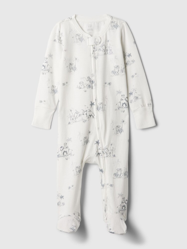 Gap White Organic Cotton First Favourites Sleepsuit (Newborn-9mths) - Image 1 of 3