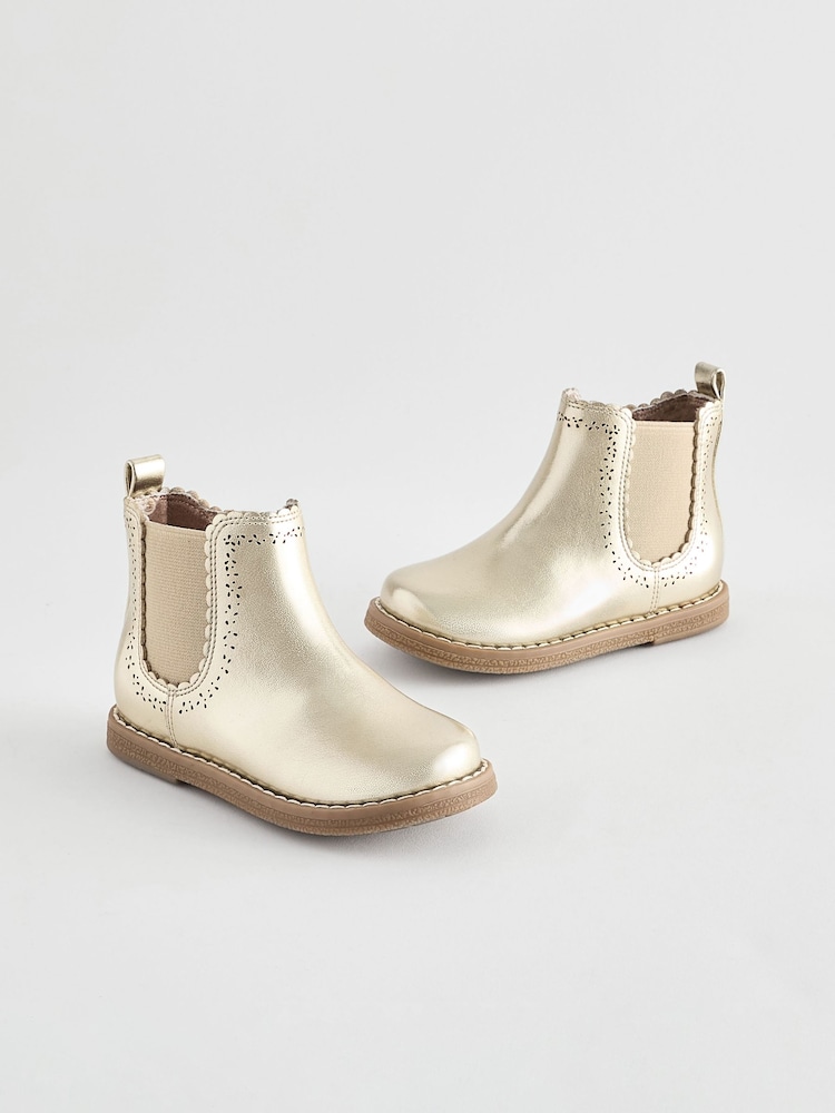 Gold Wide Fit (G) Chelsea Ankle Boots - Image 1 of 6