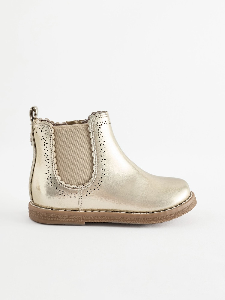 Gold Wide Fit (G) Chelsea Ankle Boots - Image 2 of 6