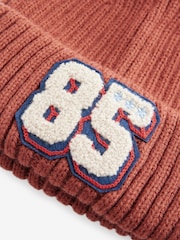 Rust Brown Varsity Beanie Hat (1-16yrs) - Image 2 of 3