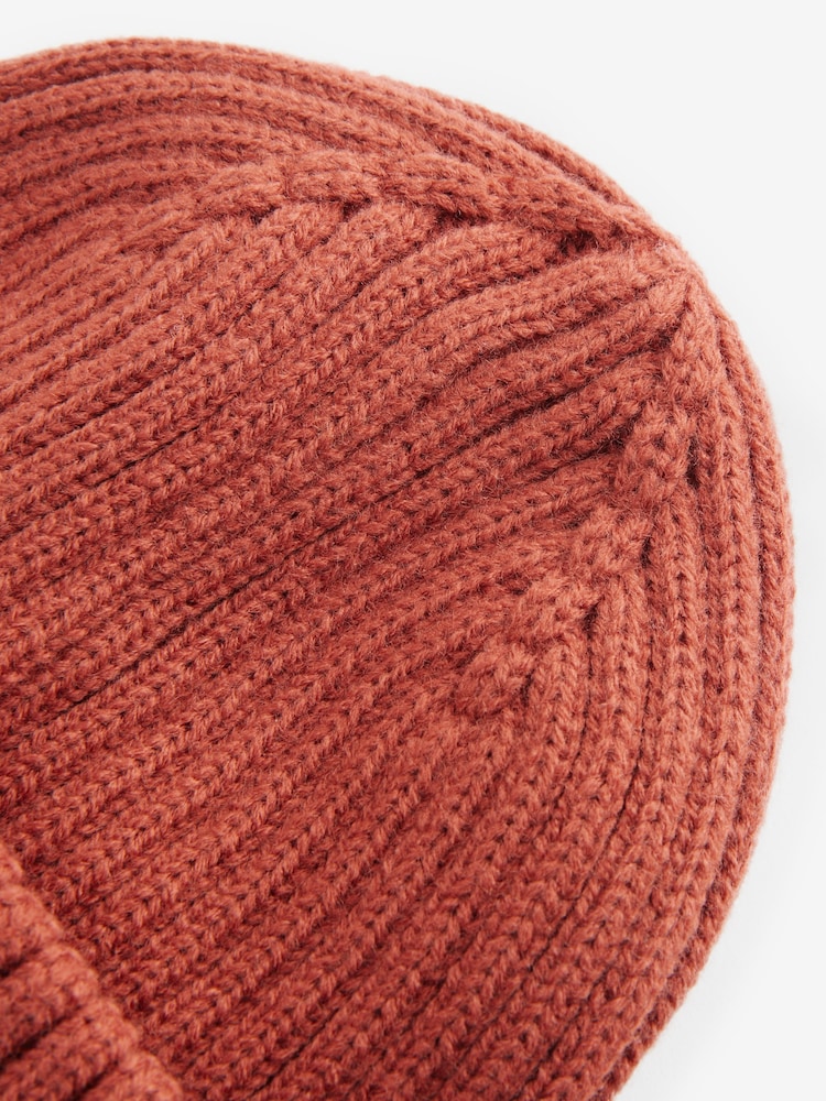 Rust Brown Varsity Beanie Hat (1-16yrs) - Image 3 of 3