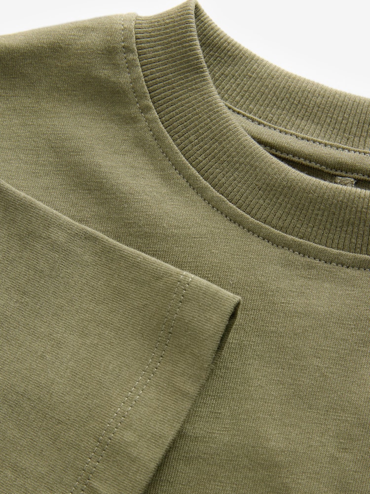 Khaki Green Relaxed Fit Short Sleeve Utility 100% Cotton T-Shirt (3-16yrs) - Image 4 of 4