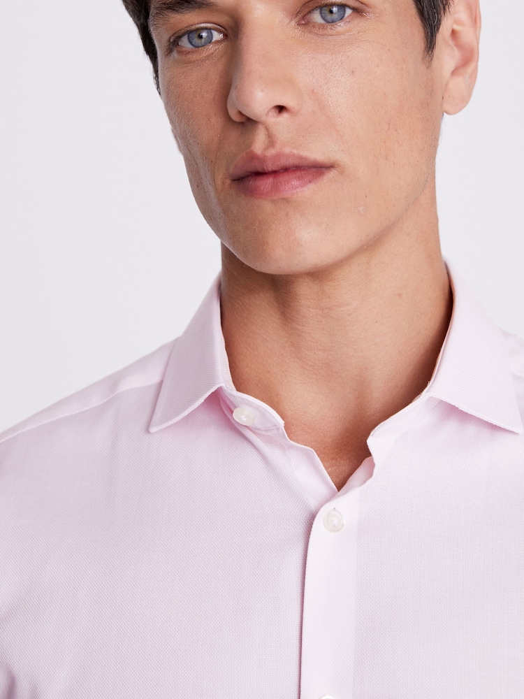 MOSS Light Pink Slim Dobby Stretch Shirt - Image 2 of 3