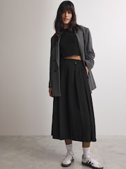 Black Pleated Midi Skirt - Image 1 of 8