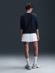 Nike Navy Club Fleece Pull-Over Crew-Neck Logo Sweatshirt - Image 2 of 6