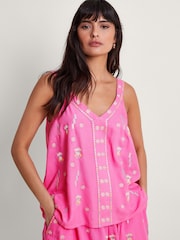 Monsoon Pink Kiran Embroidered Camisole - Image 1 of 5