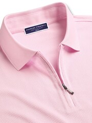 Charles Tyrwhitt Pink Cool Popcorn 100% Cotton Polo Shirt - Image 5 of 6
