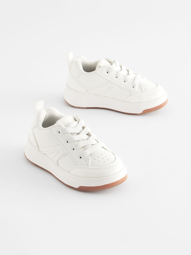 White Brite Wide Fit (G) Elastic Lace Trainers - Image 1 of 5