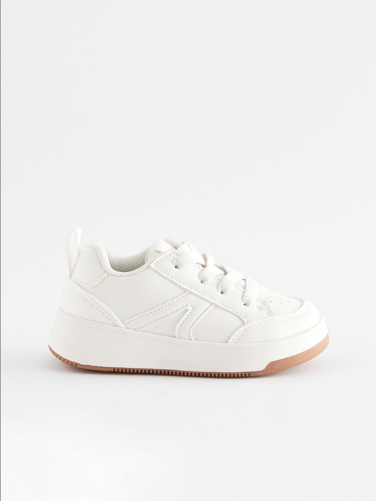 White Brite Wide Fit (G) Elastic Lace Trainers - Image 2 of 5