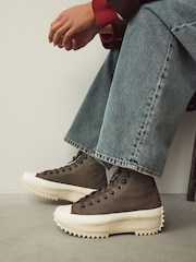 Converse Brown Leather Run Star Hike Trainers - Image 1 of 11