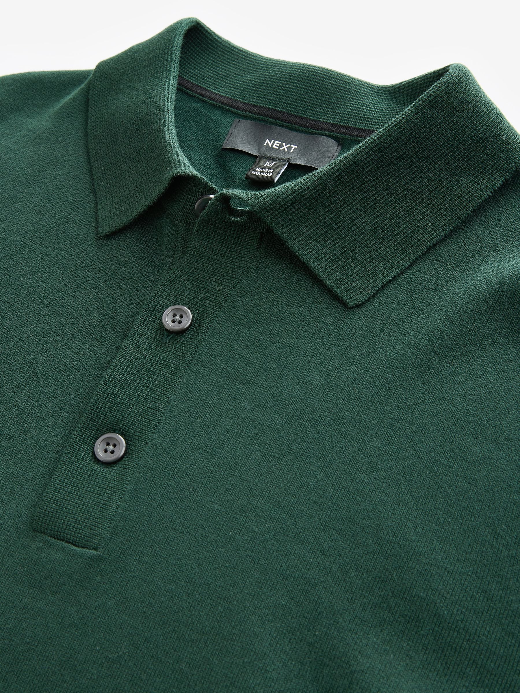 ZARA - ZARA MAN テクスチャー ニットポロシャツ グリーン 新品