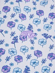 Raging Bull Blue 100% Cotton Long Sleeve Flower Pattern Poplin Shirt - Image 8 of 8