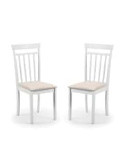 Julian Bowen White Coast Dining Chairs Set Of 2 - Image 2 of 6