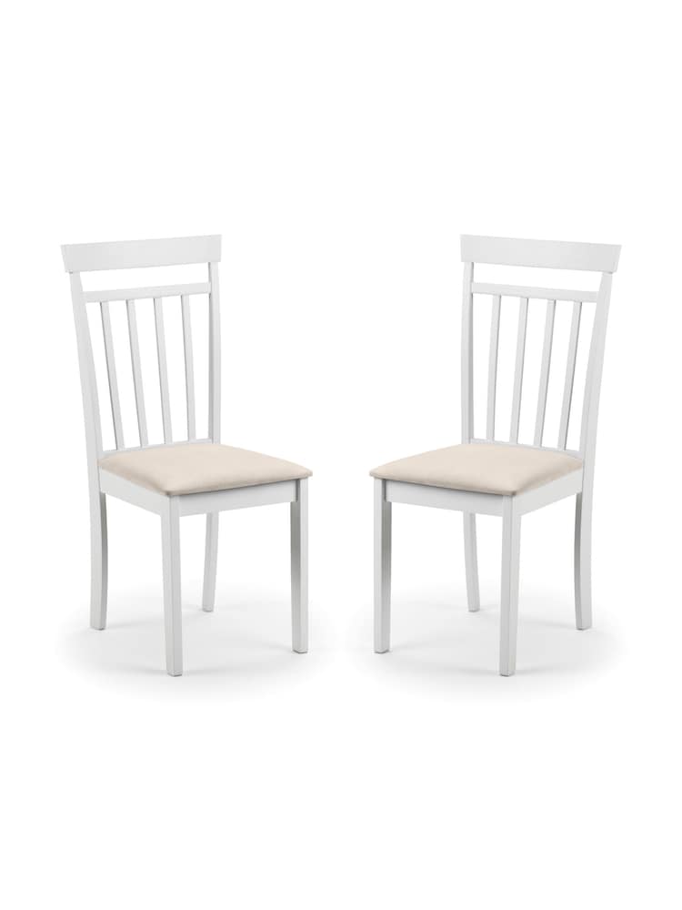 Julian Bowen White Coast Dining Chairs Set Of 2 - Image 2 of 6