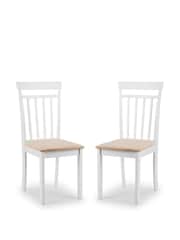 Julian Bowen White Coast Dining Chairs Set Of 2 - Image 9 of 17