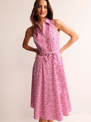 Boden Pink Amy Sleeveless Shirt Dress - Image 1 of 4