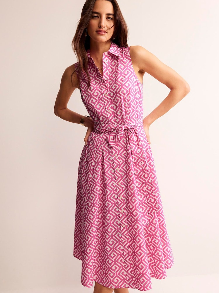 Boden Pink Amy Sleeveless Shirt Dress - Image 1 of 4 Boden Pink Amy Sleeveless Shirt Dress - Image 1 of 4