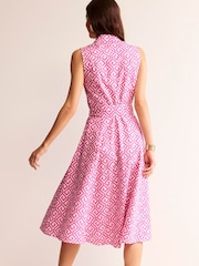 Boden Pink Amy Sleeveless Shirt Dress - Image 2 of 4