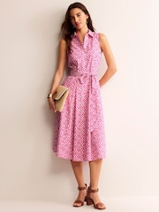 Boden Pink Amy Sleeveless Shirt Dress - Image 3 of 4