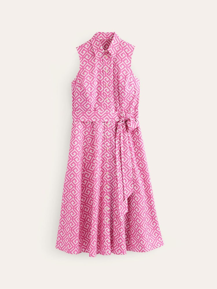 Boden Pink Amy Sleeveless Shirt Dress - Image 4 of 4 Boden Pink Amy Sleeveless Shirt Dress - Image 4 of 4