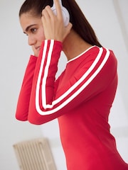 Red Active Piped Long Sleeve Top - Image 5 of 9