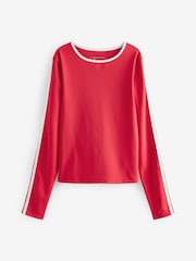Red Active Piped Long Sleeve Top - Image 7 of 9