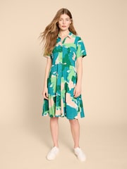 White Stuff Green Ria Jersey Shirt Dress - Image 1 of 7