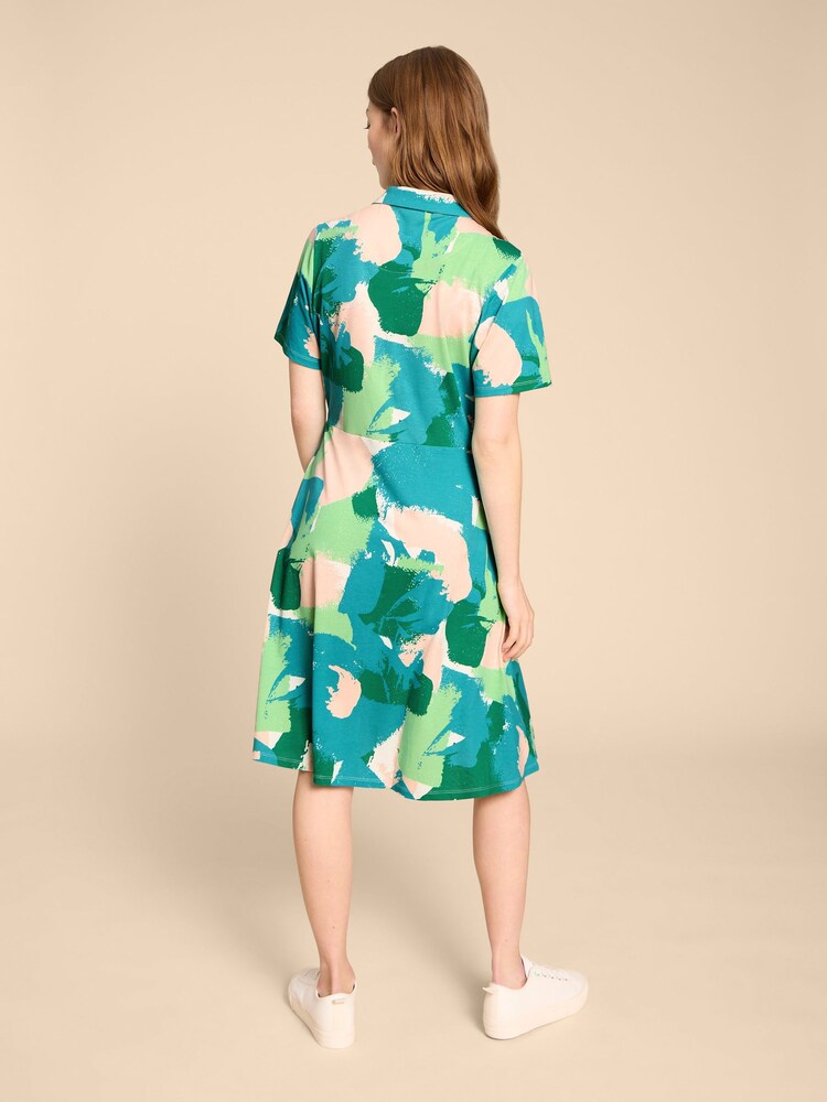 White Stuff Green Ria Jersey Shirt Dress - Image 2 of 7