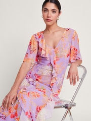 Monsoon Purple Imogen Ruffle Dress - Image 4 of 5