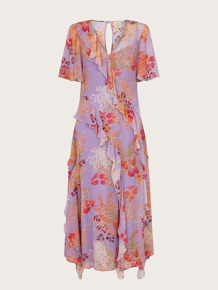 Monsoon Purple Imogen Ruffle Dress - Image 5 of 5