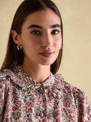 Joules Harper Cream Floral Pussybow Tie Blouse - Image 3 of 6