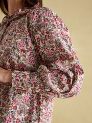 Joules Harper Cream Floral Pussybow Tie Blouse - Image 4 of 6